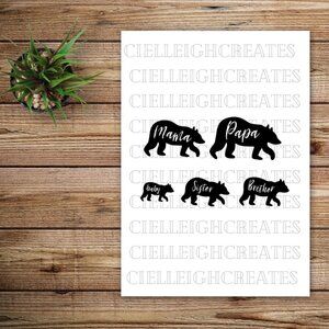 🌞2 for $20🌞 Bear Family Decal